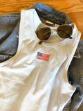 American Flag Tank Top - light blue
